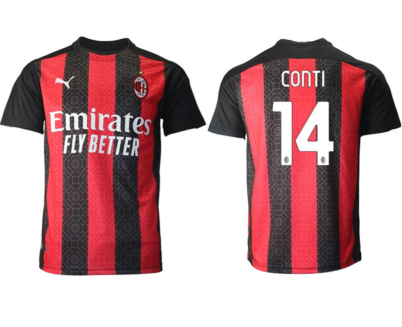 Men 2020-2021 club AC milan home aaa version #14 red Soccer Jerseys